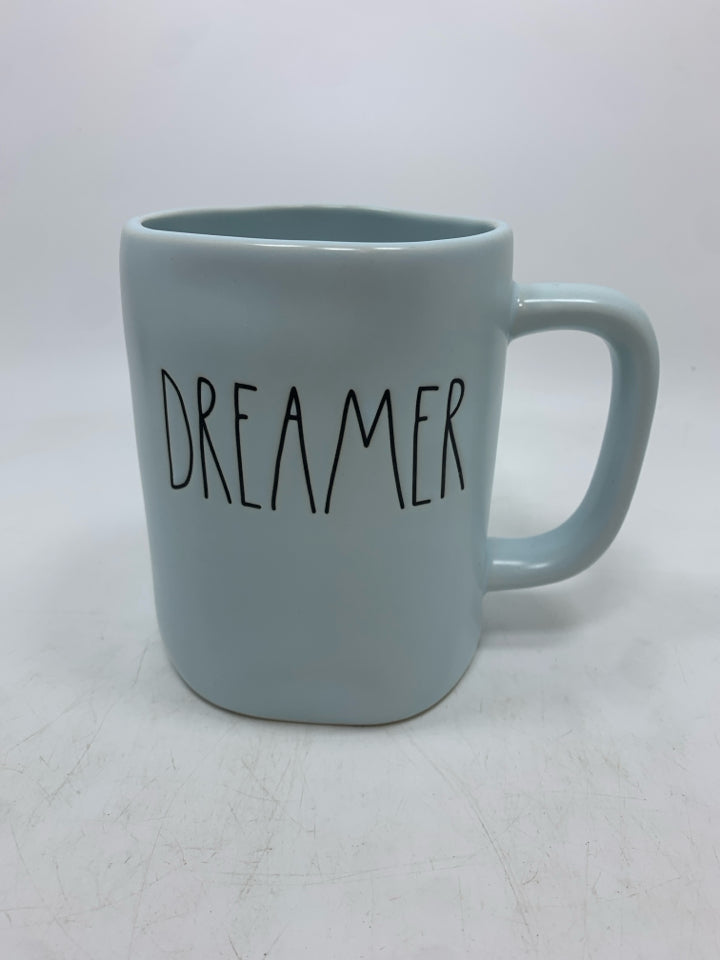 RAE DUNN BLUE DREAMER MUG.