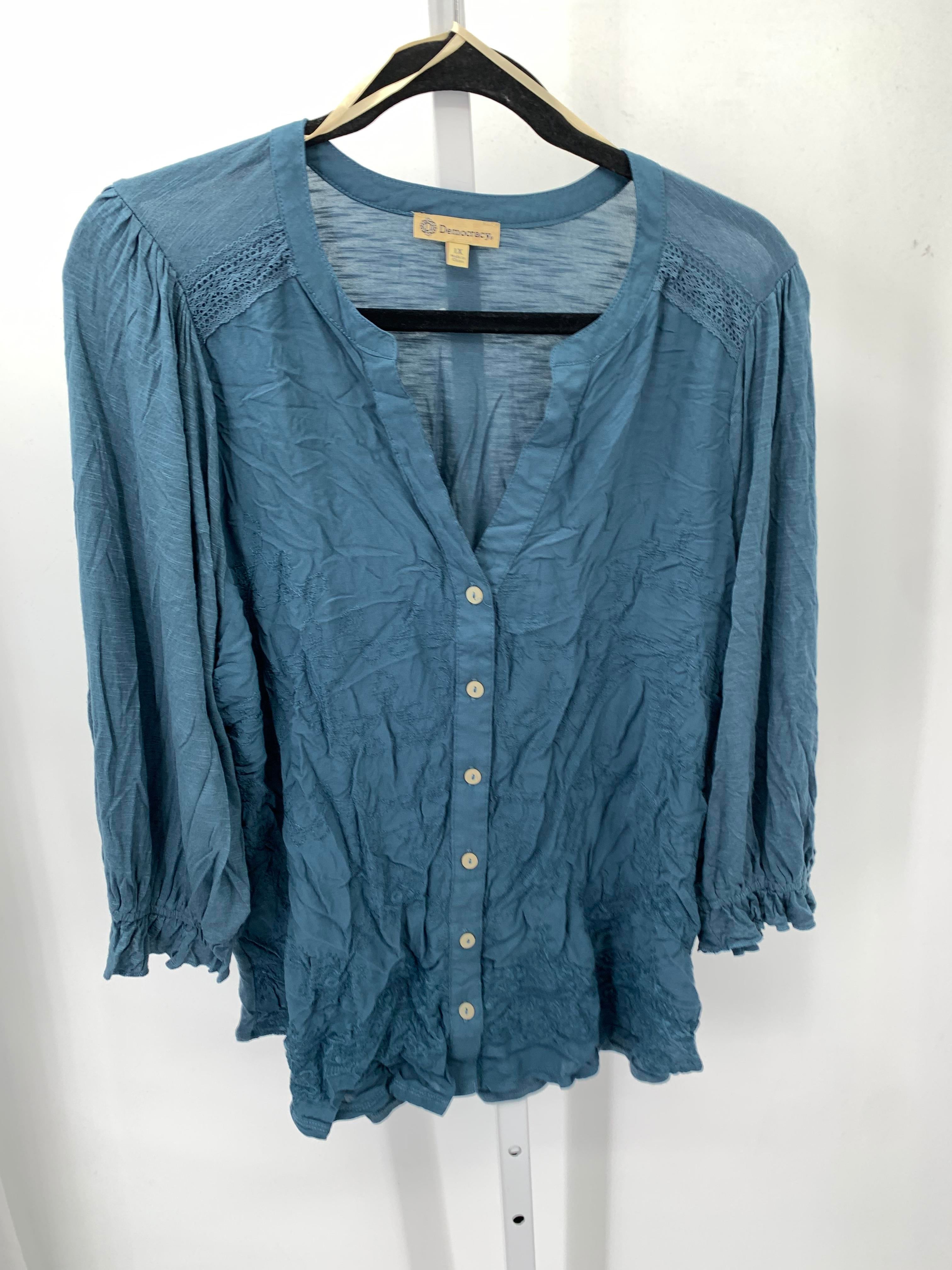 Democracy Size 1X Womens 3/4 Sleeve Shirt