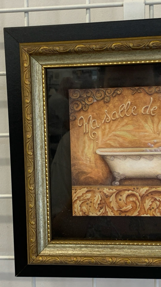 BATHTUB PRINT IN GOLD/BLACK FRAME.