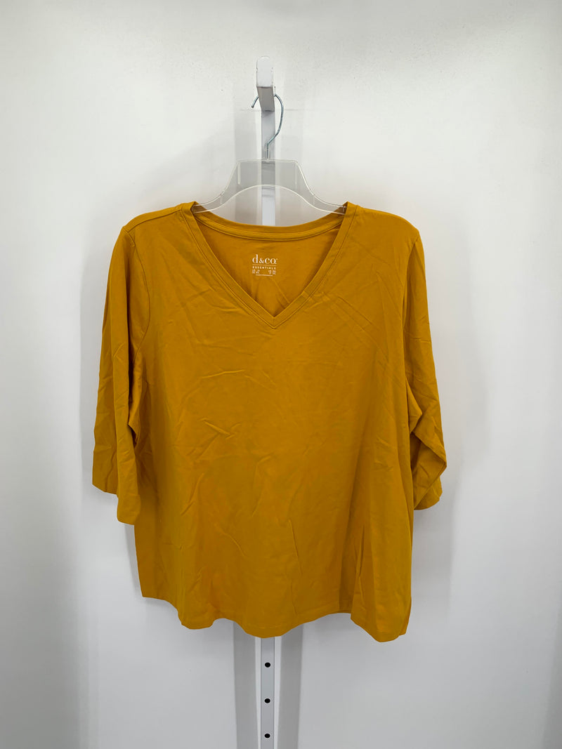 d & co. Size 2X Womens 3/4 Sleeve Shirt