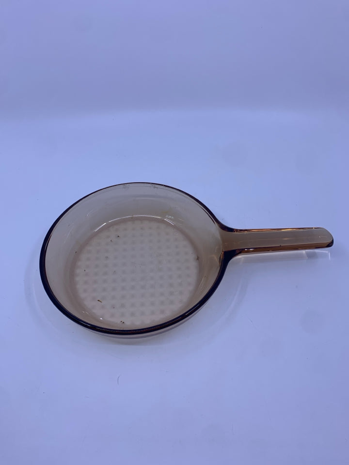 VISION BROWN GLASS SKILLET PAN.