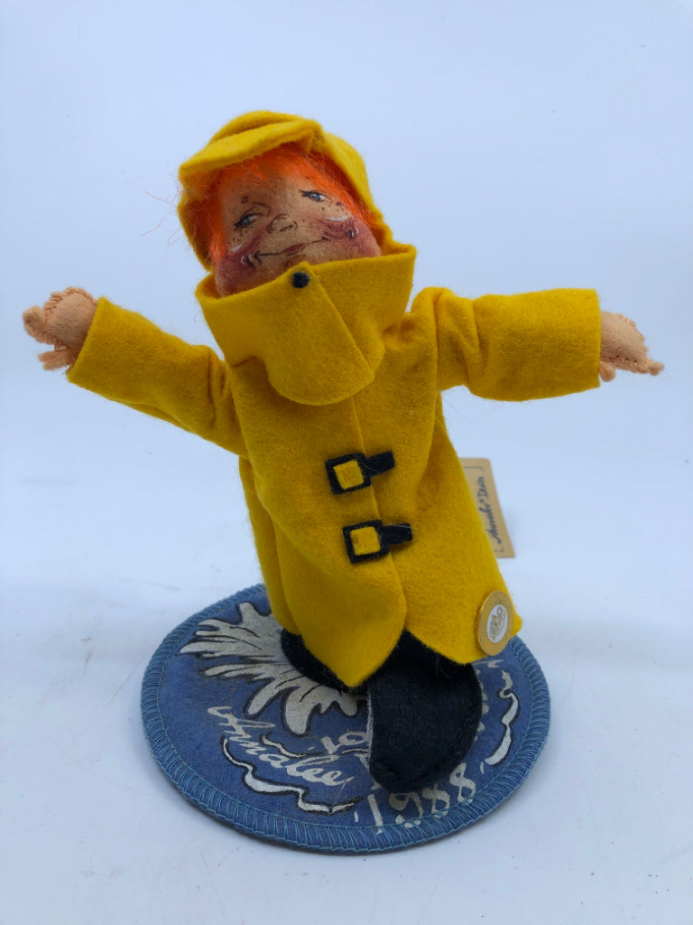ANNA LEE SOCIETY DOLL BOY IN RAIN COAT-1988.