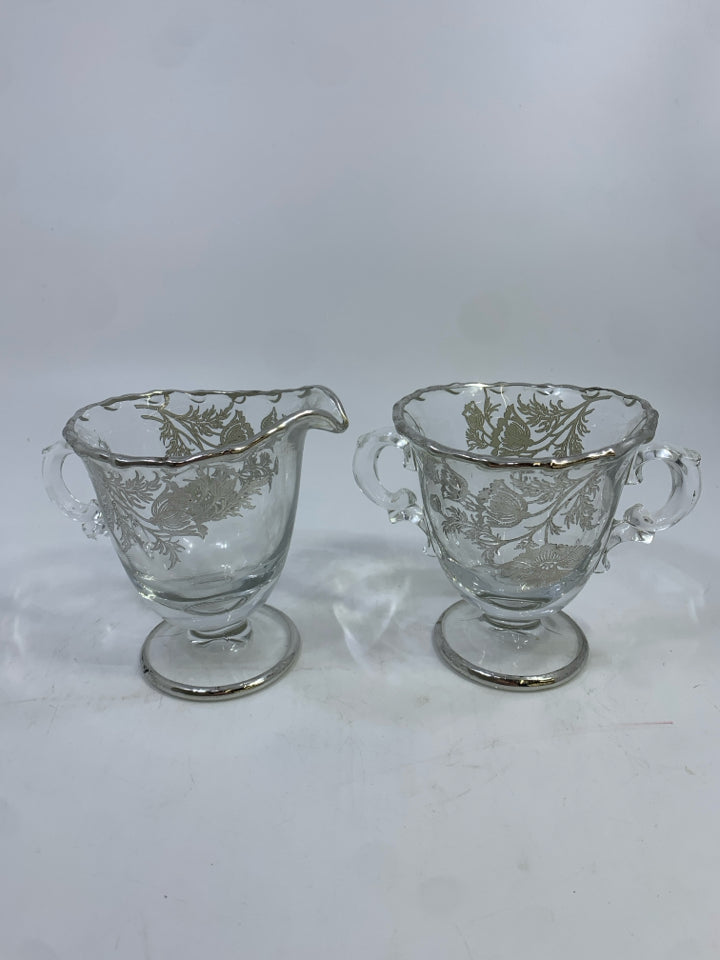 2PC VTG SILVER CITY SUGAR CREAMER SET.