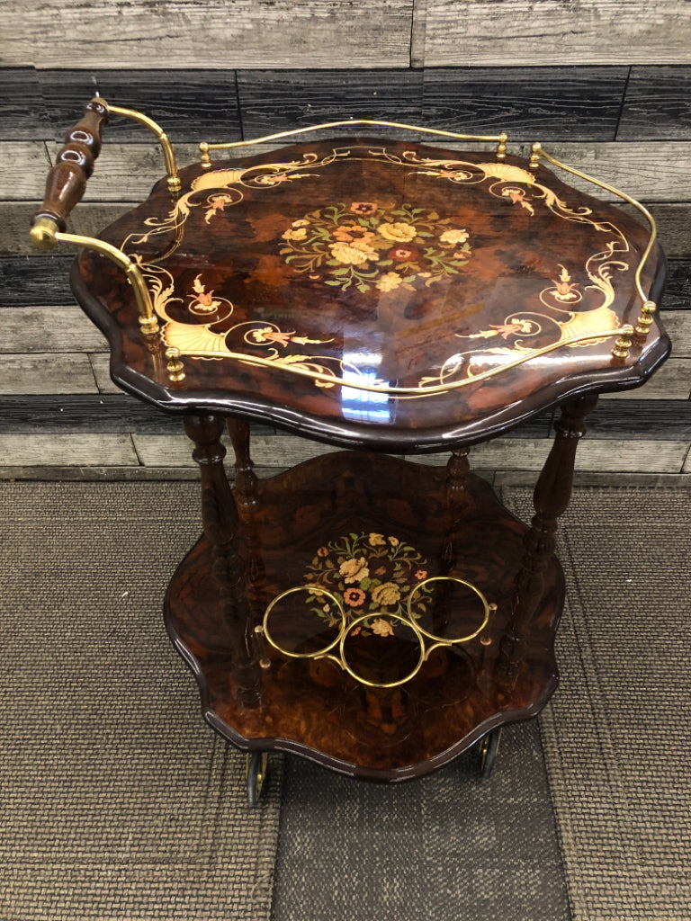 VTG 2-TIER ITALIAN STYLE COFFEE/BAR CART.