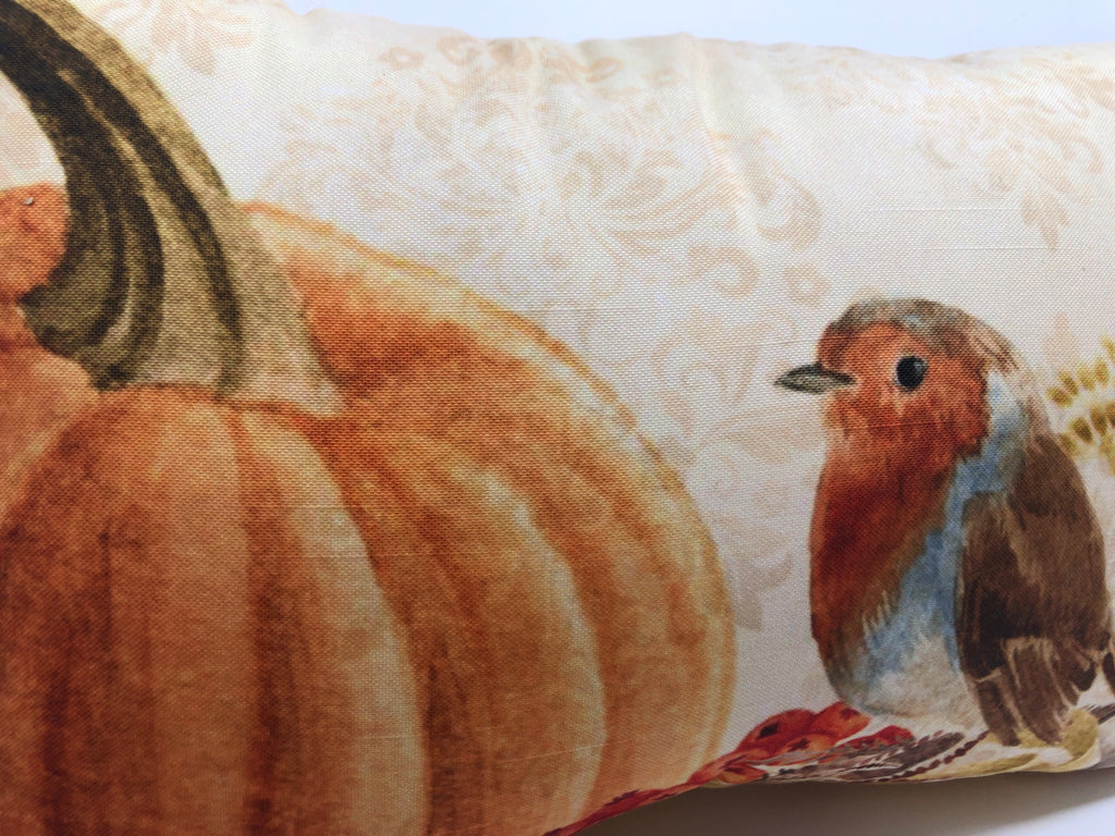 PUMPKIN AND SPARROW ACCENT PILLOW.