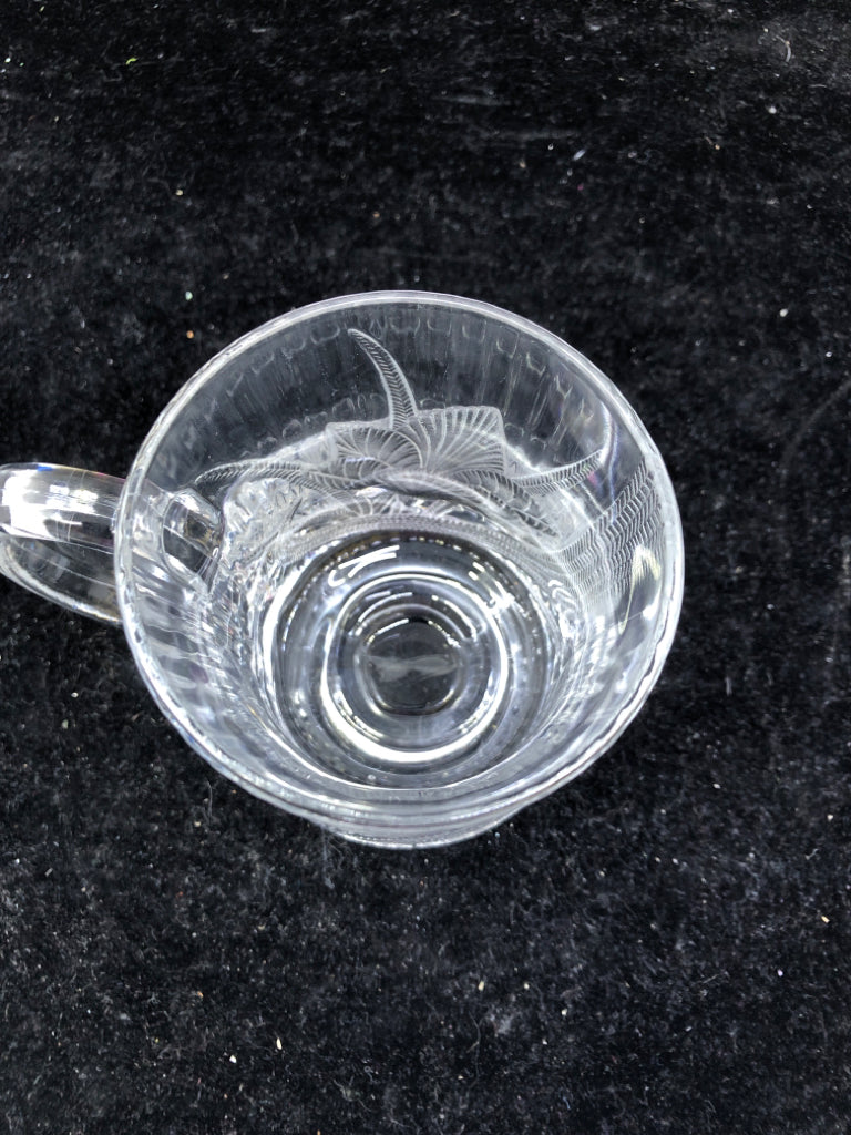 4 ARCOROC ETCHED TULIP GLASS MUG.