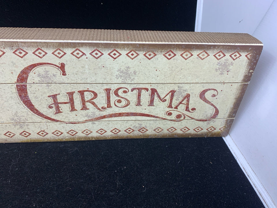 MERRY CHRISTMAS WOOD BLOCK WALL HANGING.