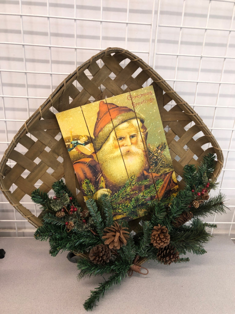 "SEASONS GREETINGS" GATHERING BASKET DECOR.