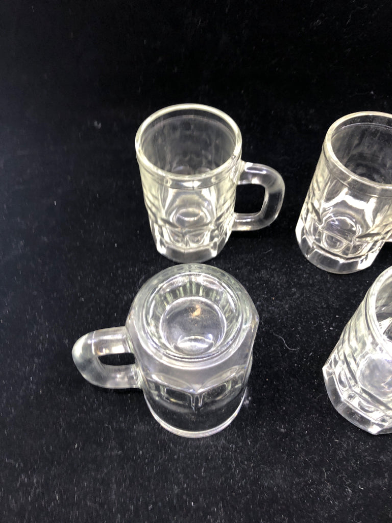 4 SHORT BEER MUGS.