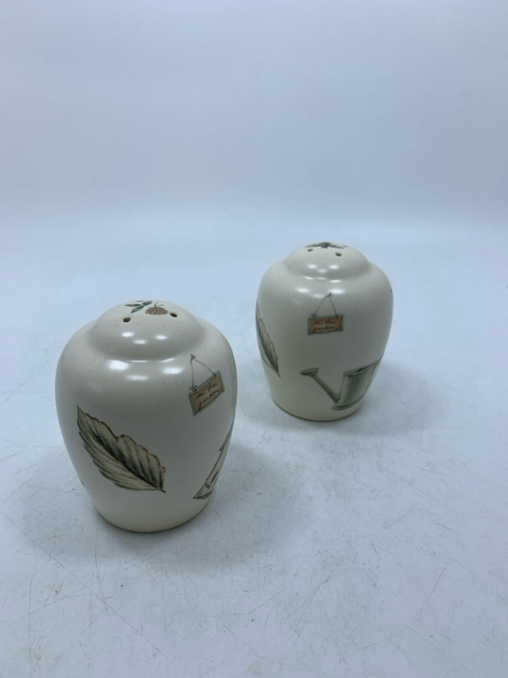 NATUREWOOD GARDEN THEMED SALT/PEPPER SHAKERS.