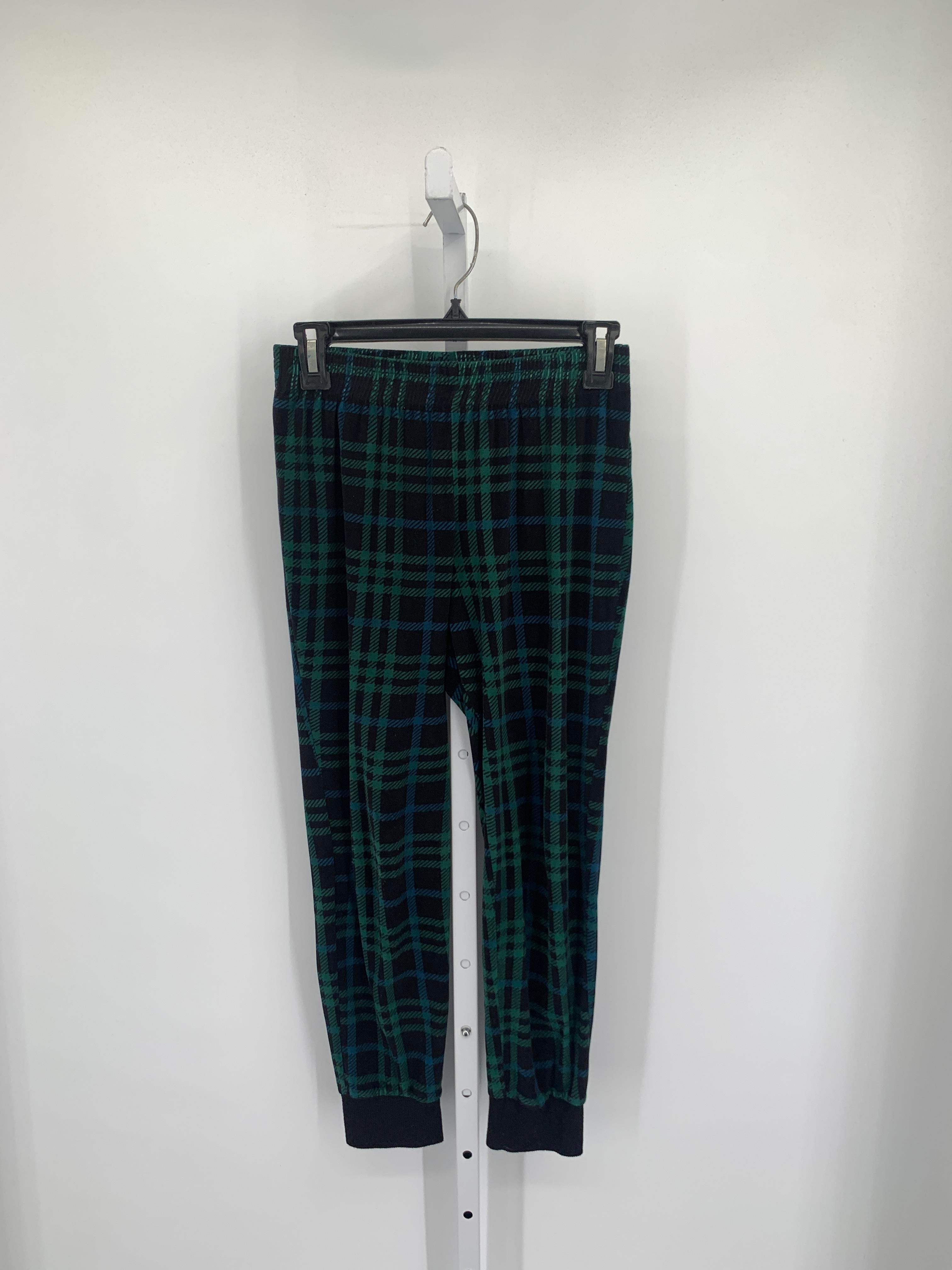 BLACK BLUE PLAID ELASTIC WAIST