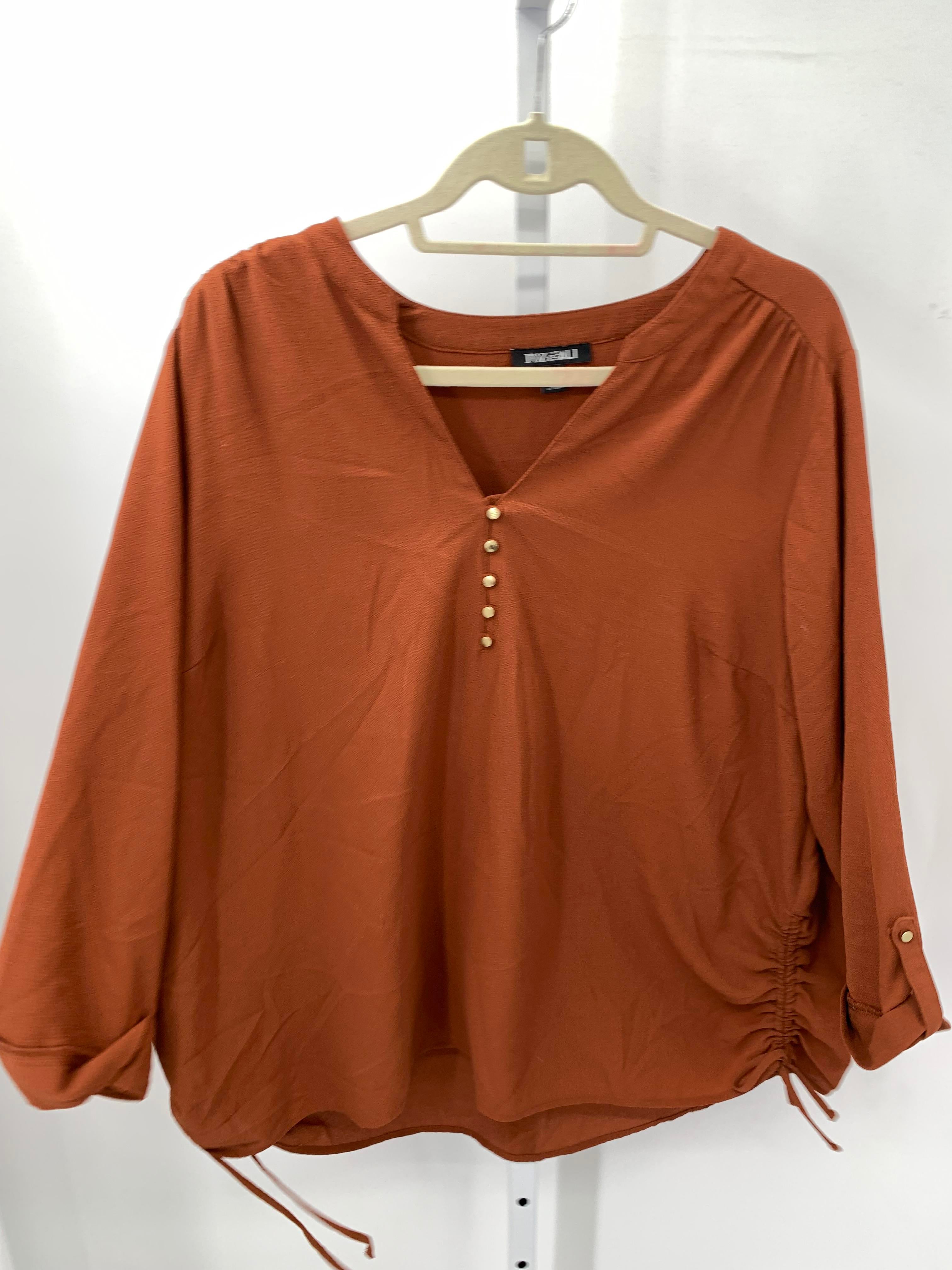 Roz & Ali Size 3X Womens 3/4 Sleeve Shirt