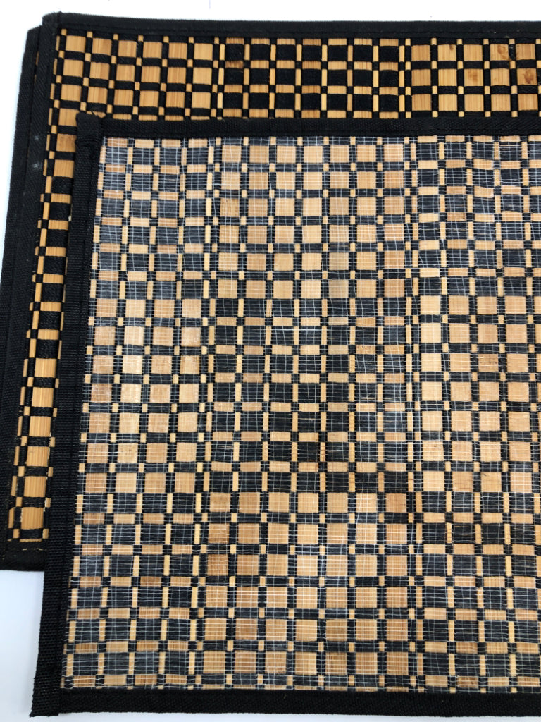 4 BAMBOO CHECKERED PLACEMATS.