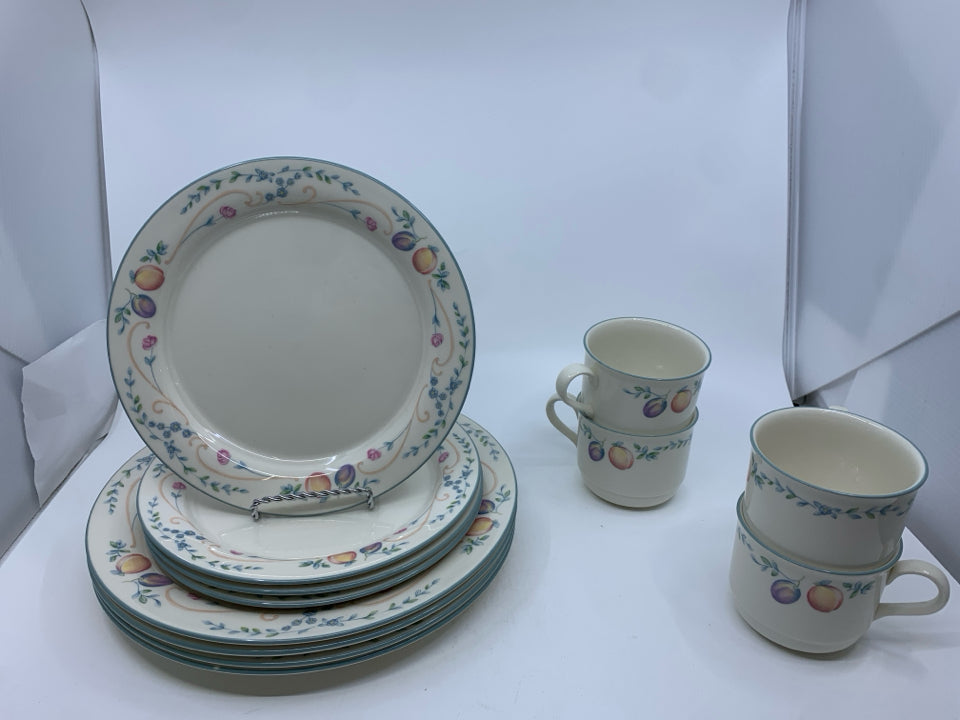 12 PC LENOX COUNTRY COTTAGE ORCHARD DISH SET.