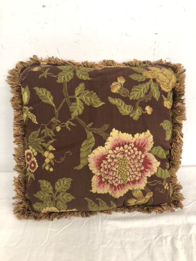 BROWN, GREEN & RED PILLOW.