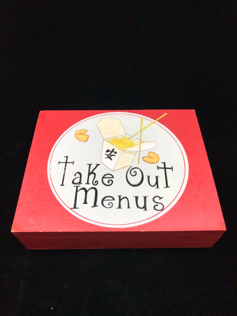 TAKE OUT MENUS BOX.