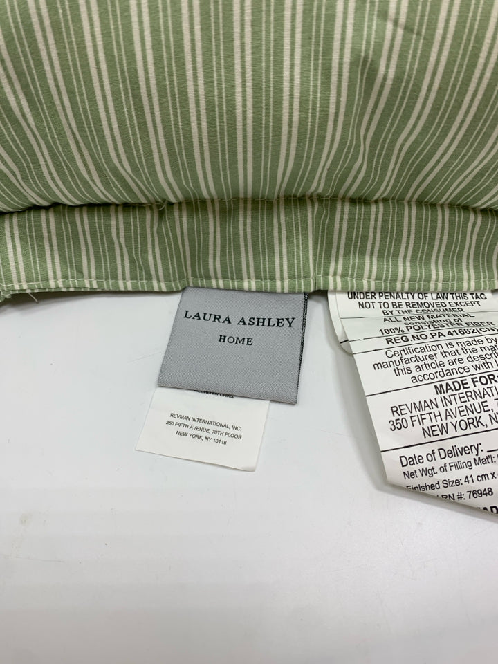 GREEN STRIPE PILLOW.