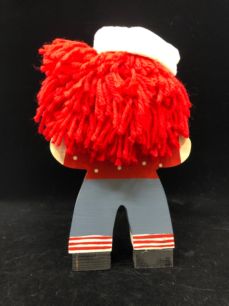 RAGGEDY ANDY WOOD BLOCK SHELF DECOR.