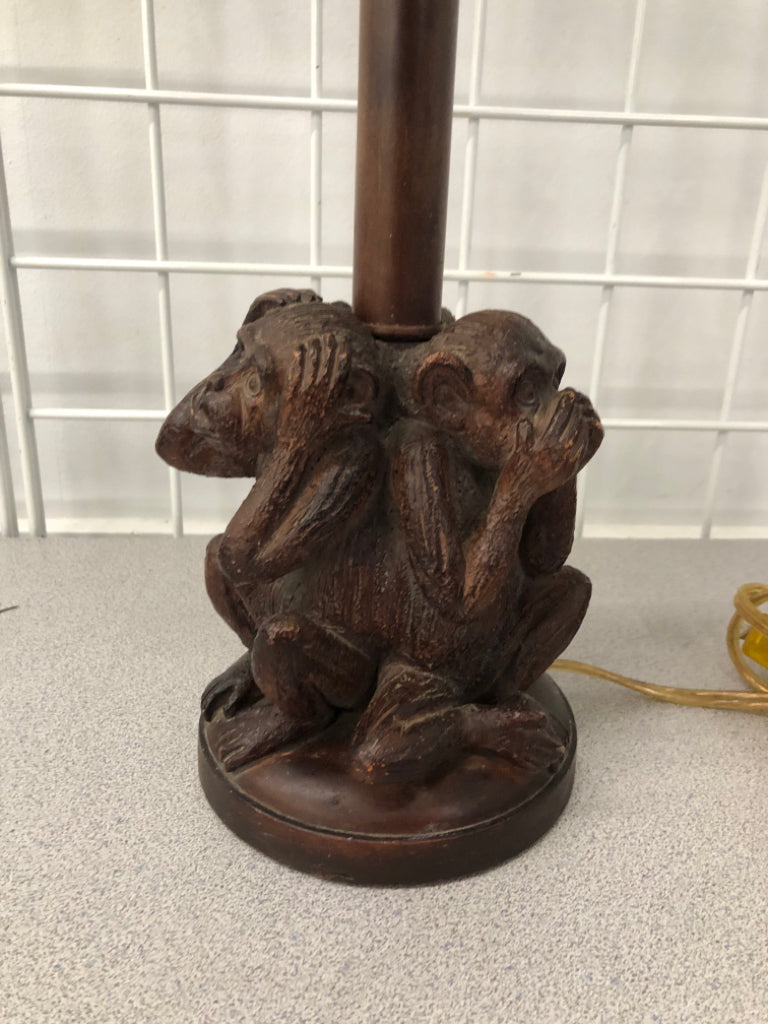 HEAR NO EVIL SEE NO EVIL TALL MONKEY LAMP.