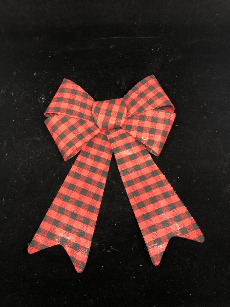 RED AND BLACK CHECKERED BOW.