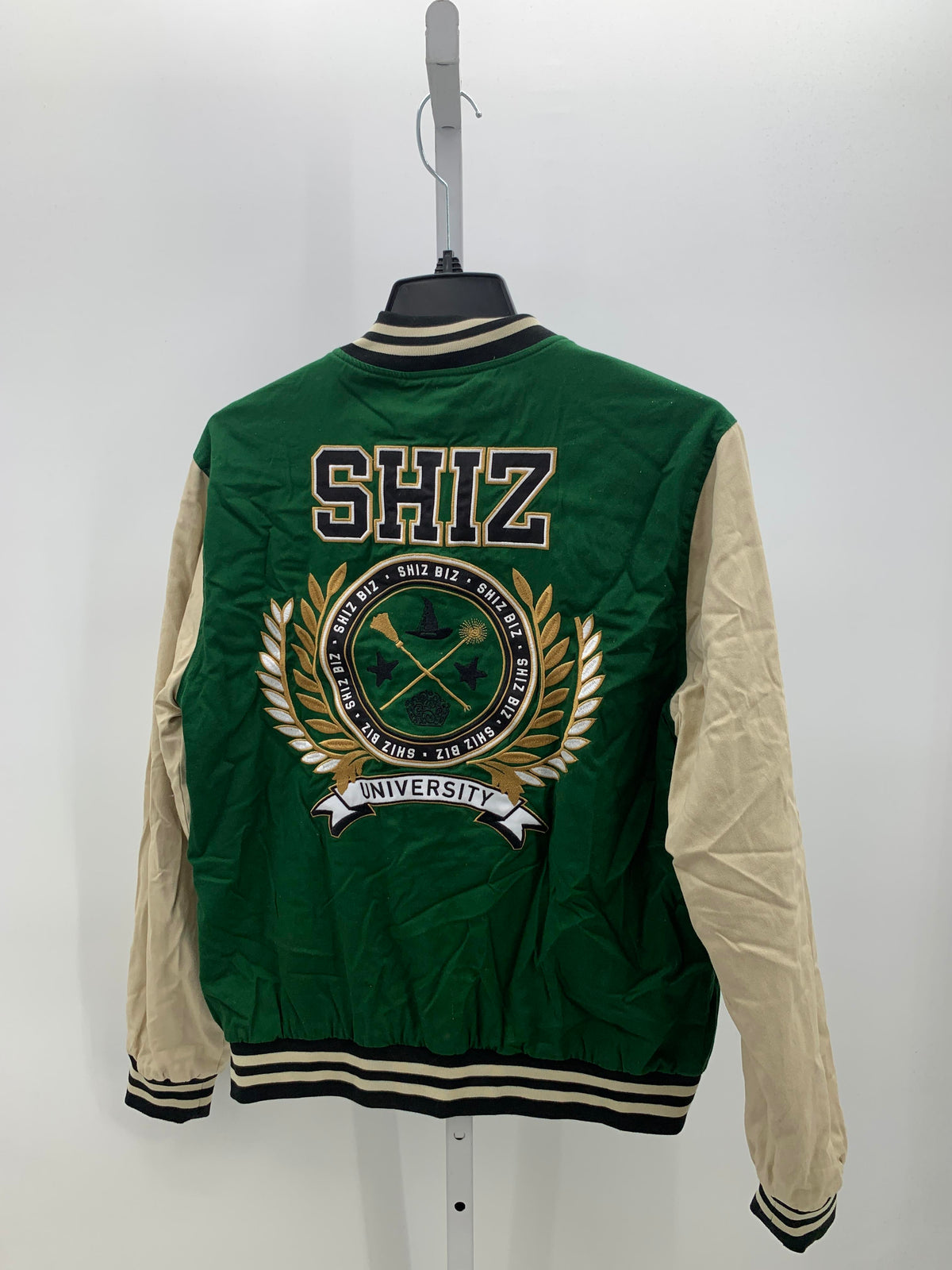 Shiz University Varsity Jacket Medium Green Letterman Embroidered Elphaba.
