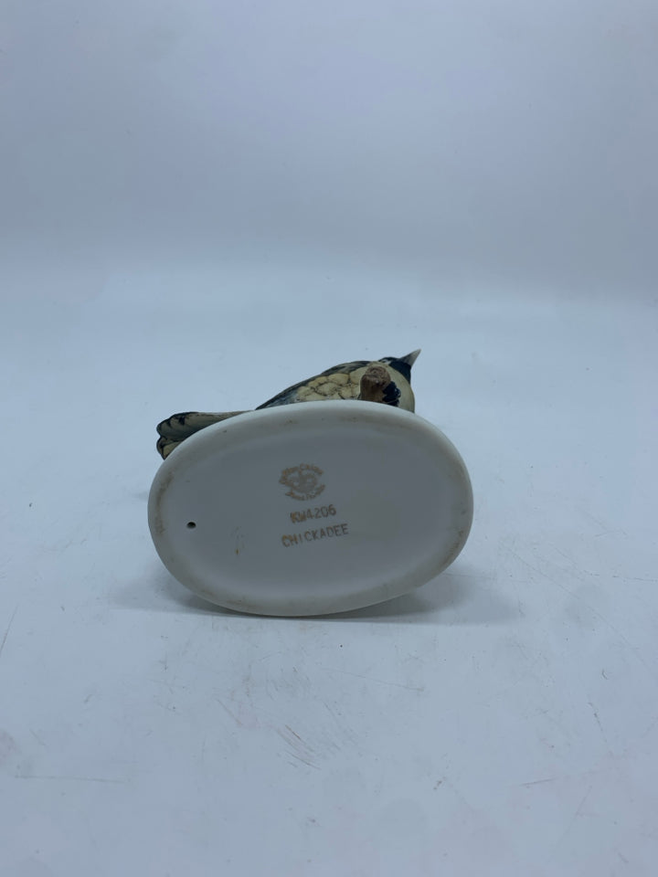 BLACK CHICKADEE FIGURINE.