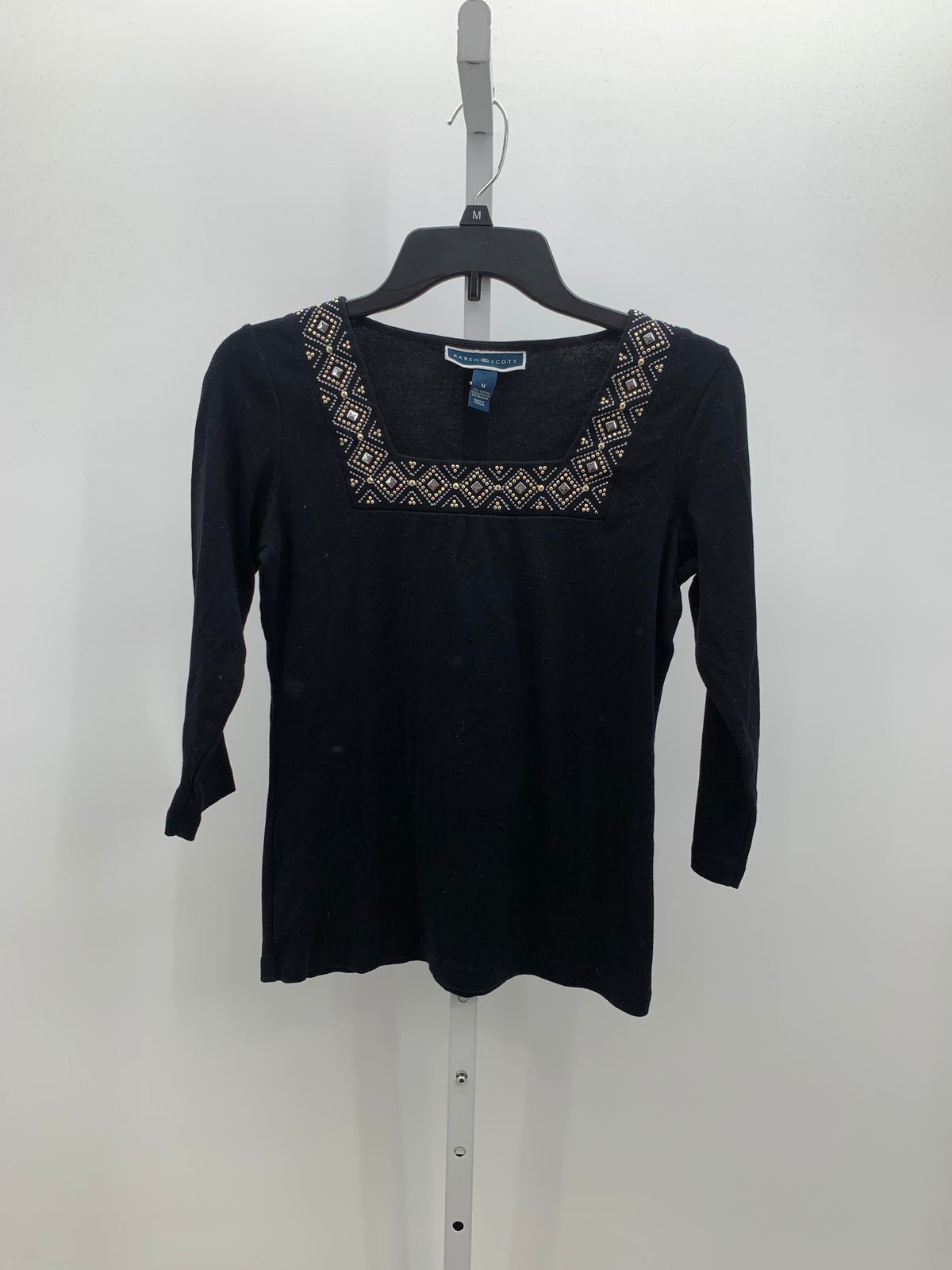 Karen Scott Size Medium Misses 3/4 Sleeve Shirt
