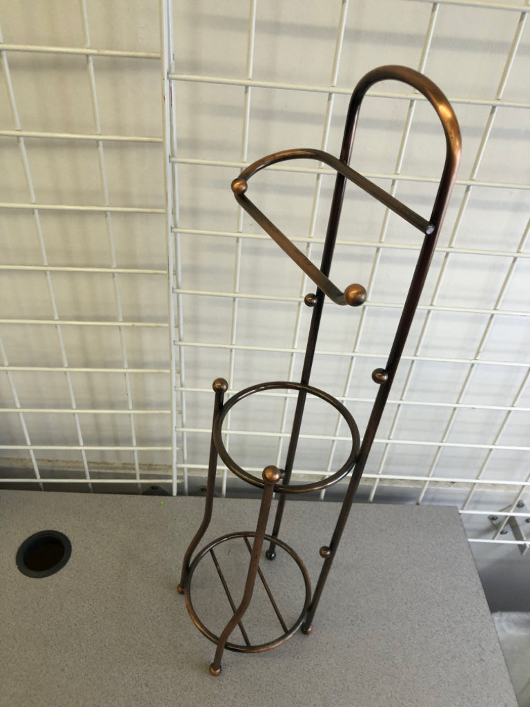 METAL TOILET PAPER HOLDER STAND.