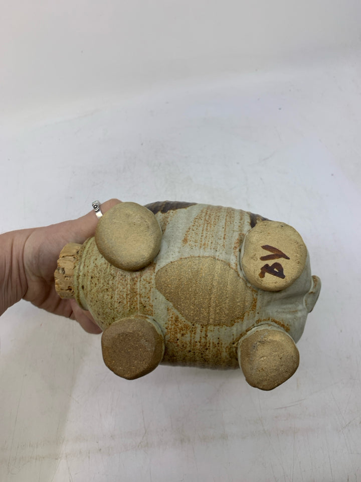 PIGGY BANK W/ BROWN SPOTS CORK NOSE.