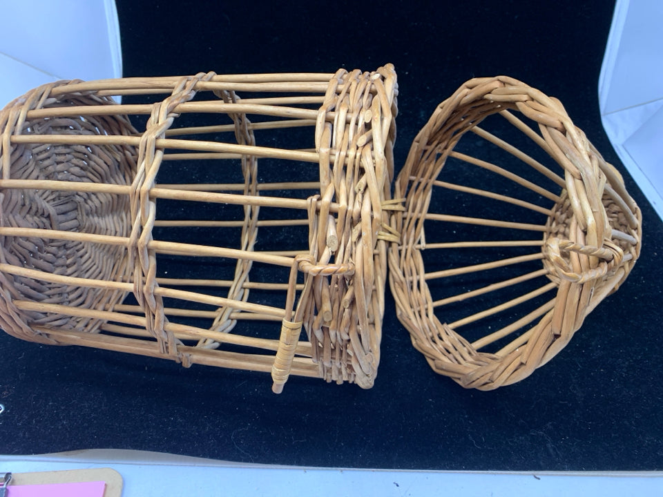 WICKER BIRDCAGE DECOR.