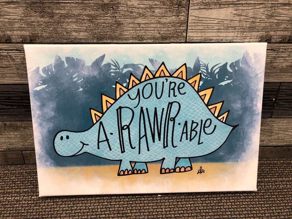 YOUR A-RAWR-ABLE DINOSAUR CANVAS WALL ART.