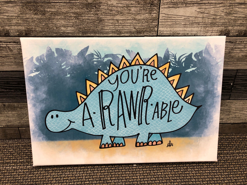 YOUR A-RAWR-ABLE DINOSAUR CANVAS WALL ART.