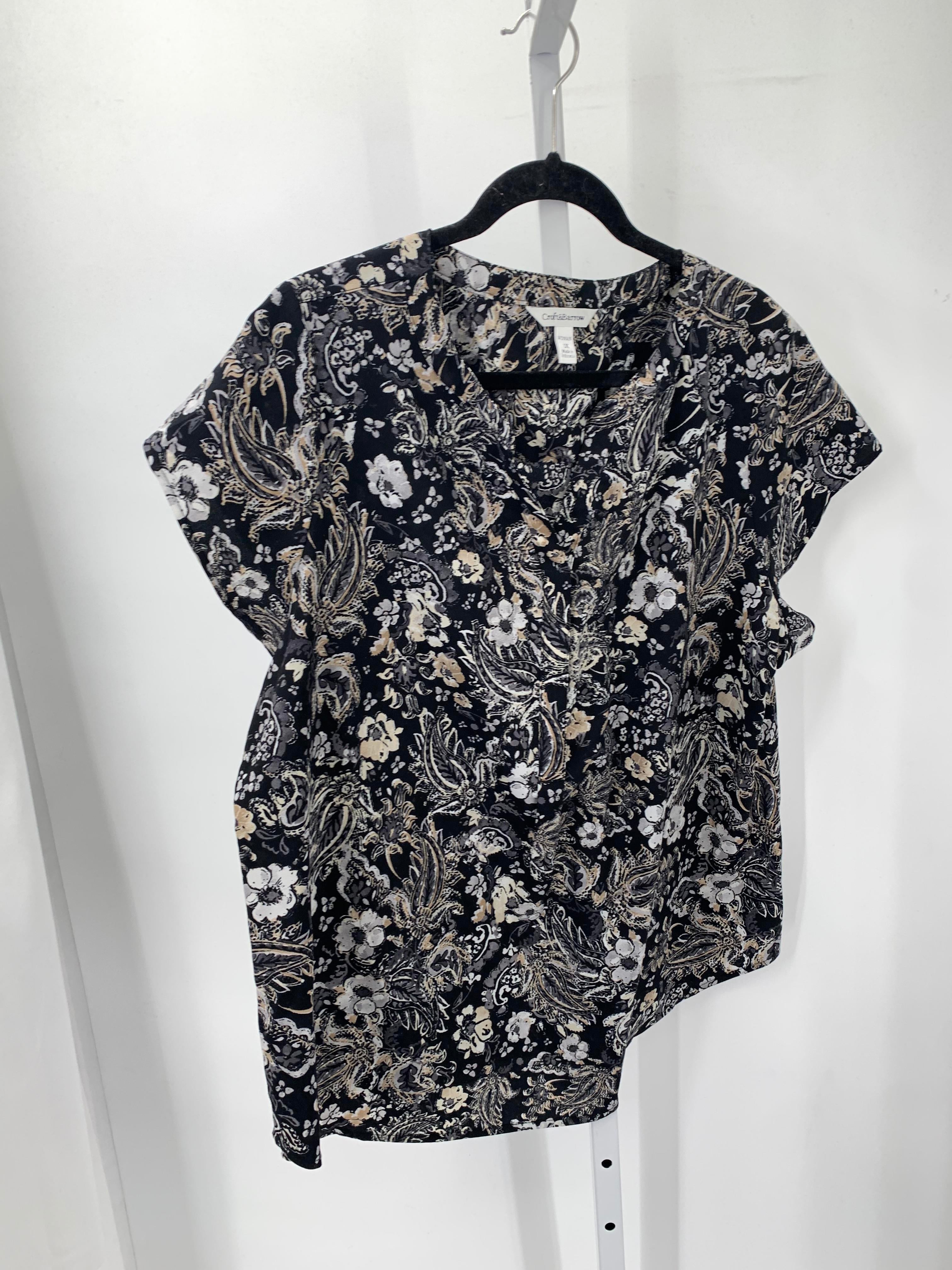 Croft & Barrow Size 1X Womens Short Sleeve Shirt