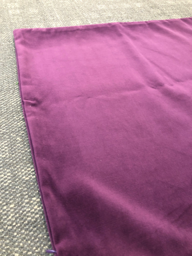 2 PURPLE VELVET PILLOW COVERS.
