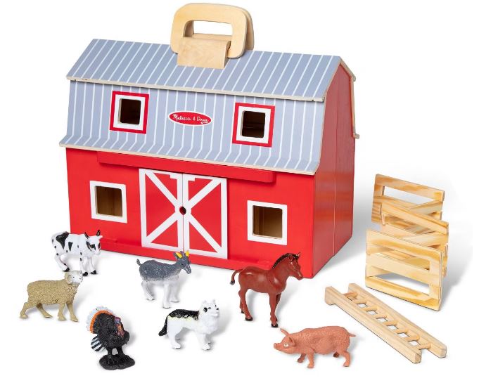 Melissa & Doug Fold and Go Wooden Barn With Accessories