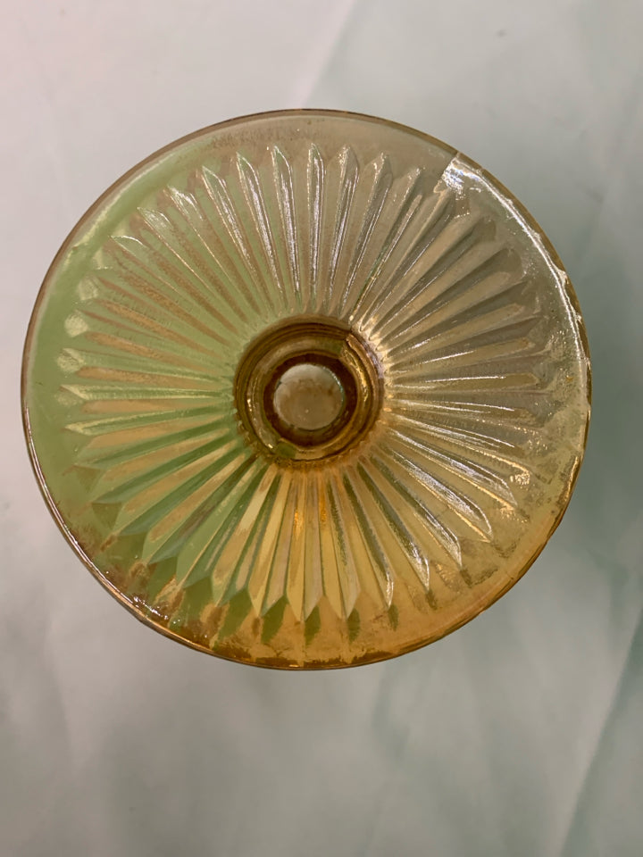 VTG IRIDESCENT EMBOSSED VASE.