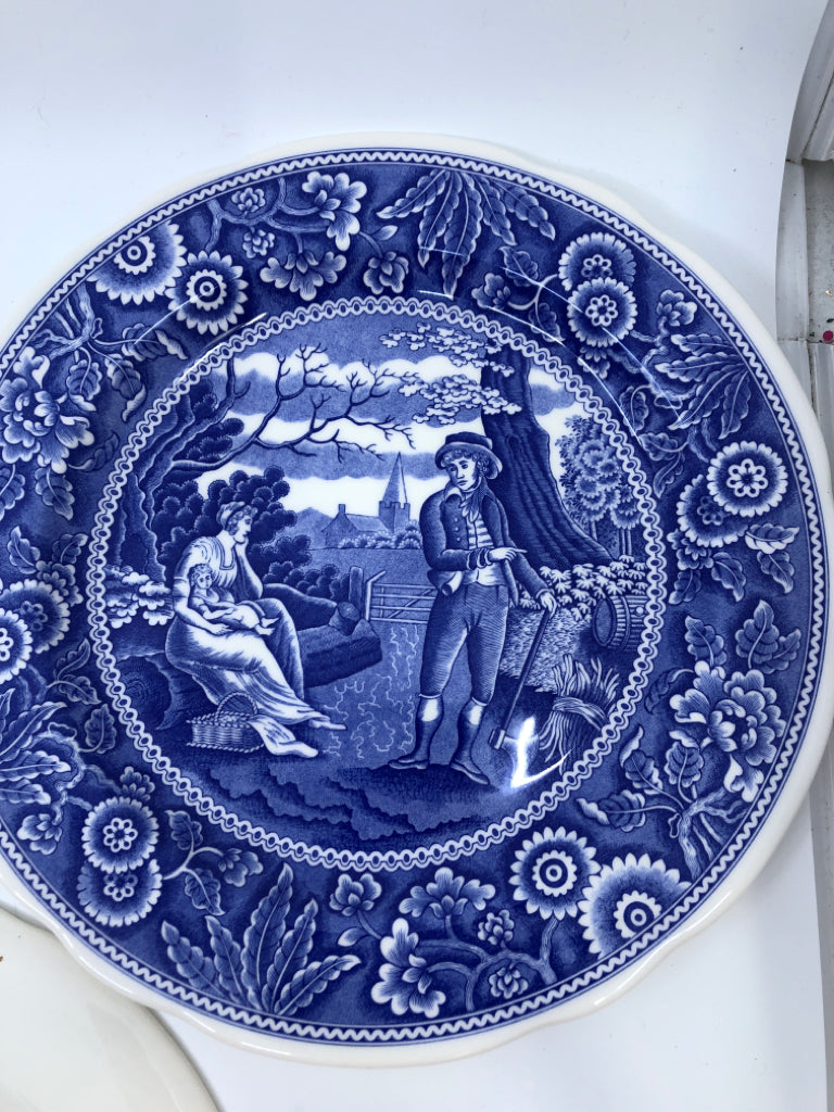 3 SPODE BLUE ROOM  COLLECTION DINNER PLATE SET.