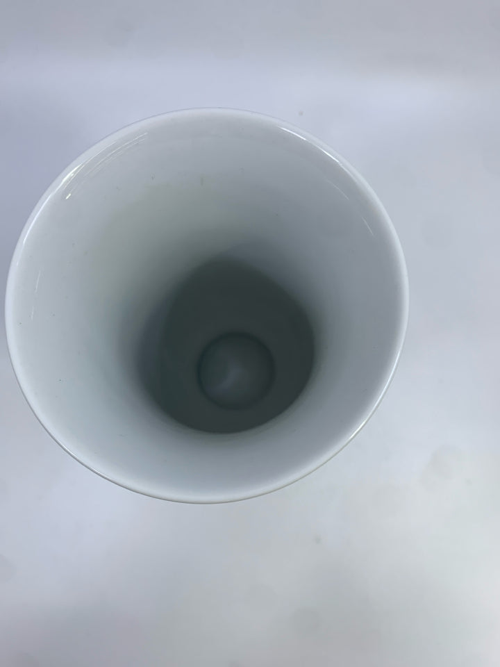 VTG PORCELAIN WHITE & BROWN FLORAL VASE KAISER.