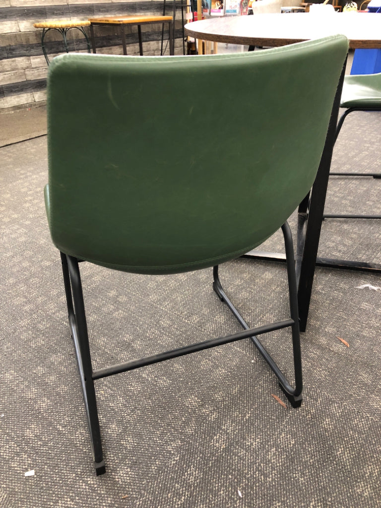 3PC MODERN TABLE & CHAIRS W/CRISCROSS BASE.