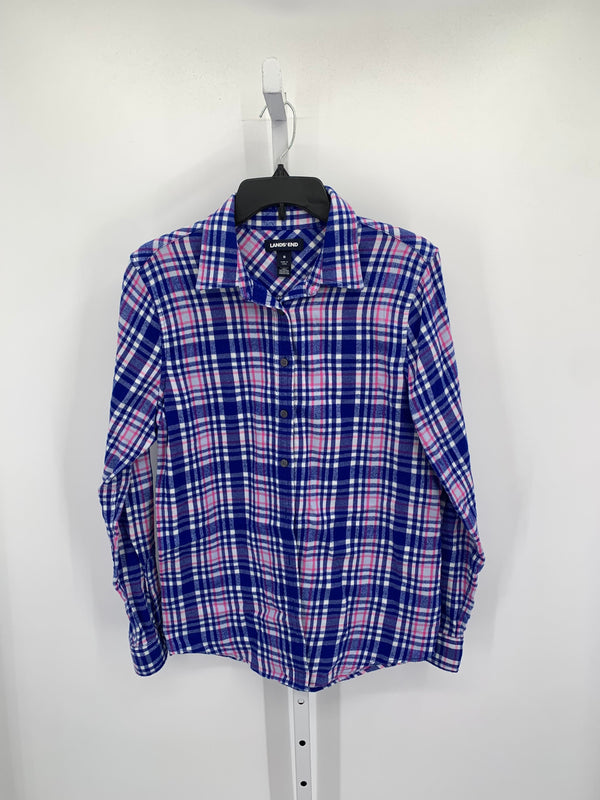 Lands End Size 8 Misses Long Sleeve Shirt