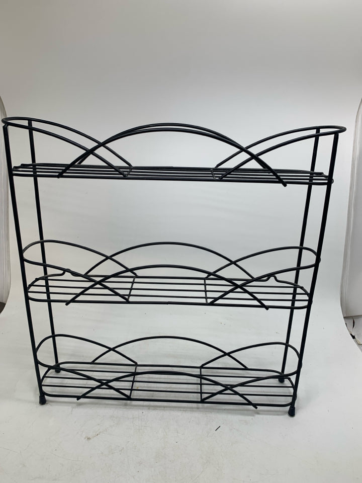 3 TIER STAND ALONE METAL SPICE RACK.