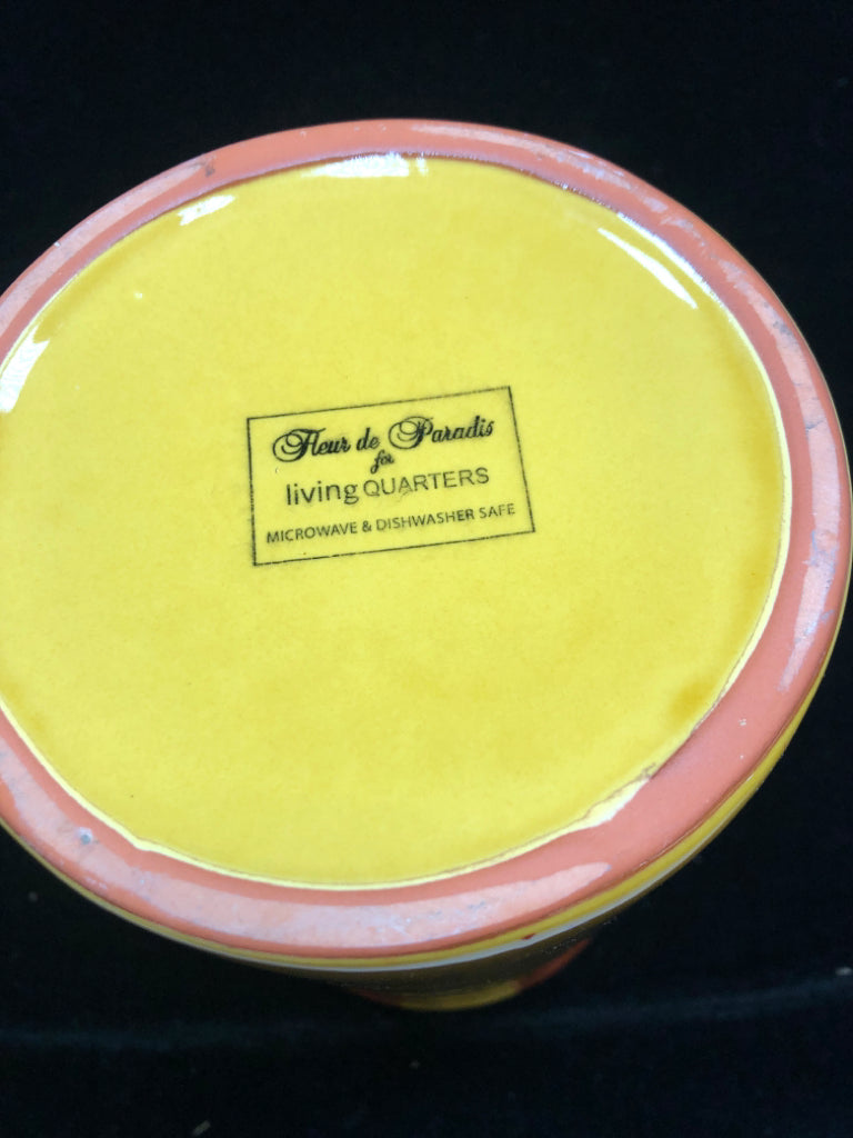 MUSTARD YELLOW RED POPPY WINE COOLER.