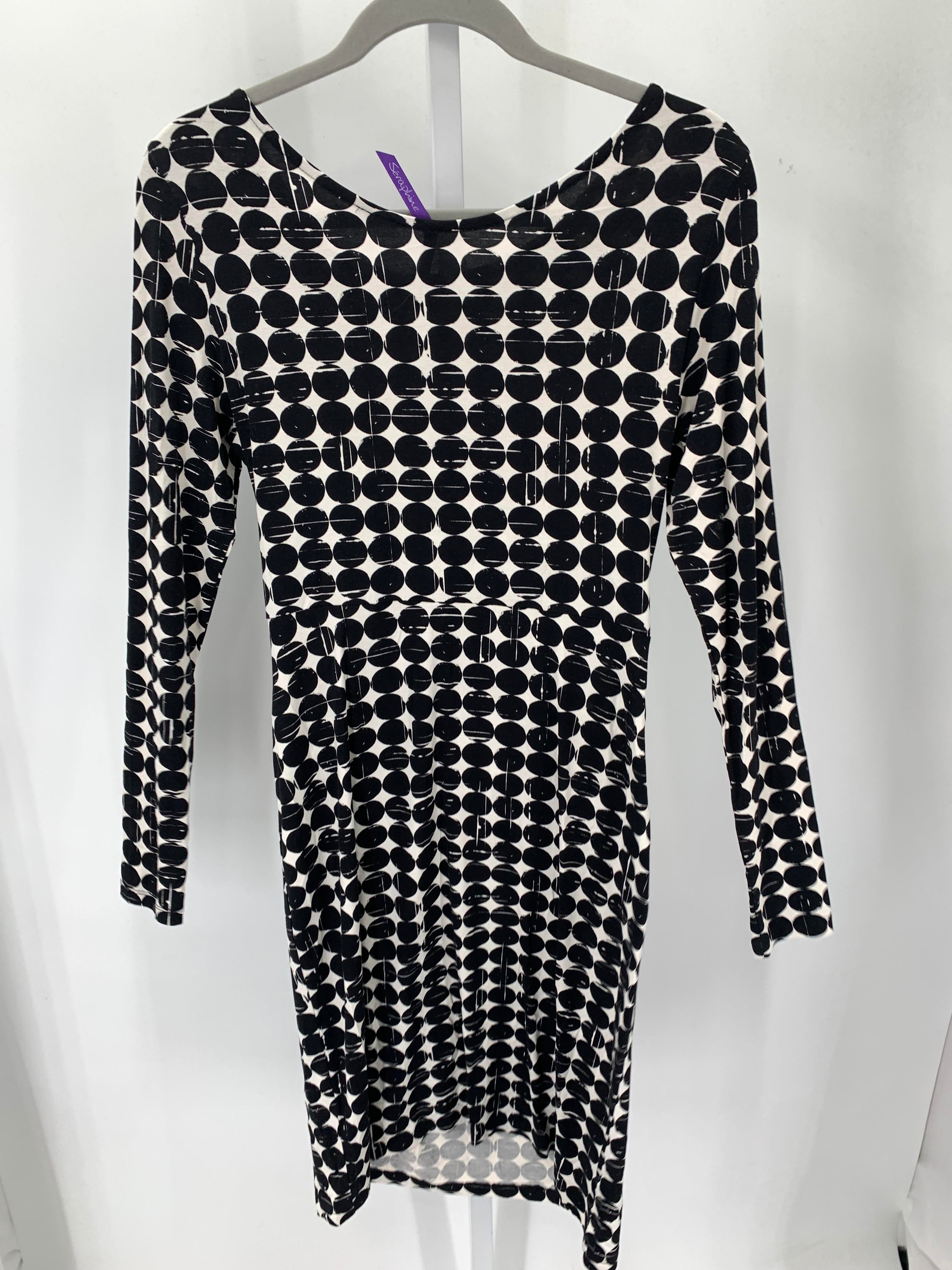 Blk/Wht Size 8 Maternity Long Sleeve Dress