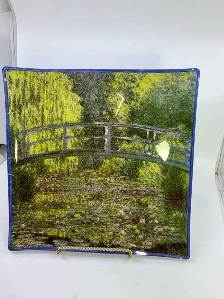 CLAUDE MONET WATER LILY POND PLATTER.