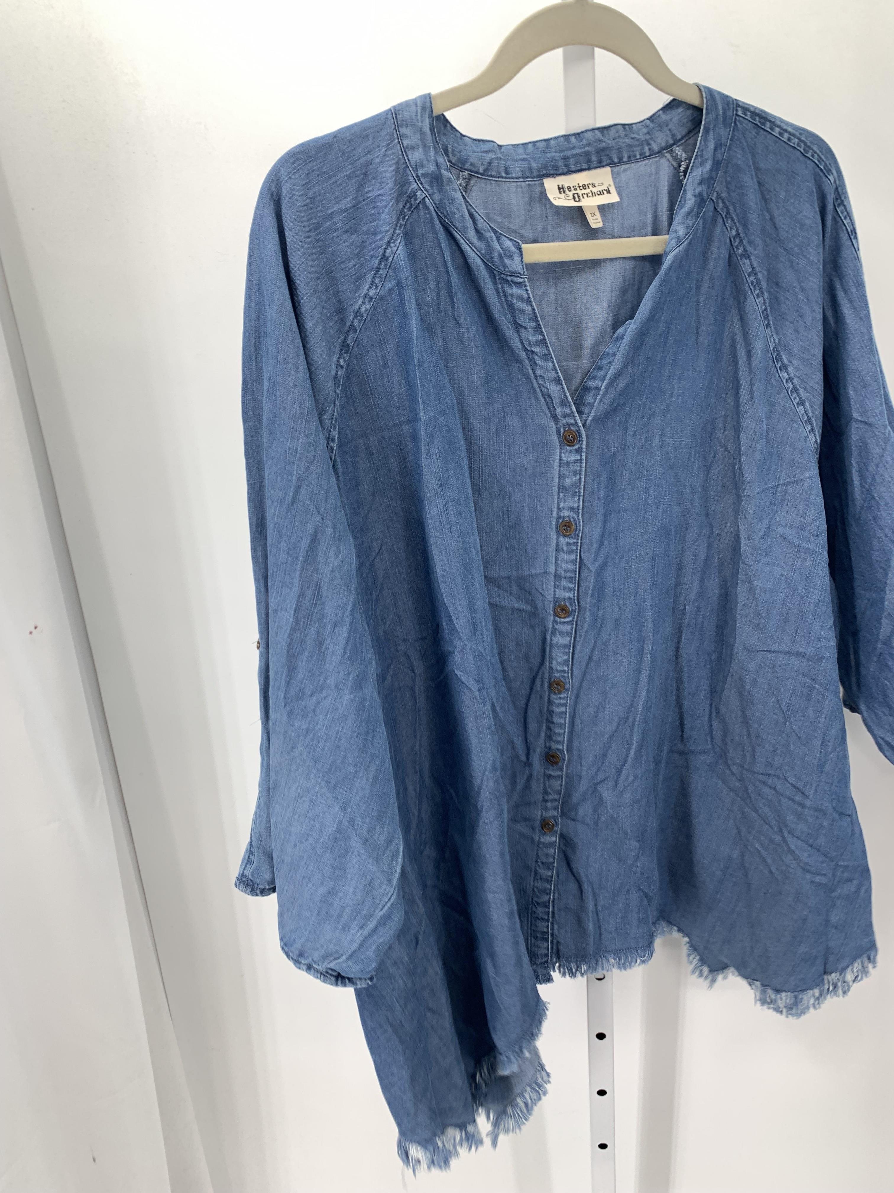 Size 2X Womens 3/4 Sleeve Shirt