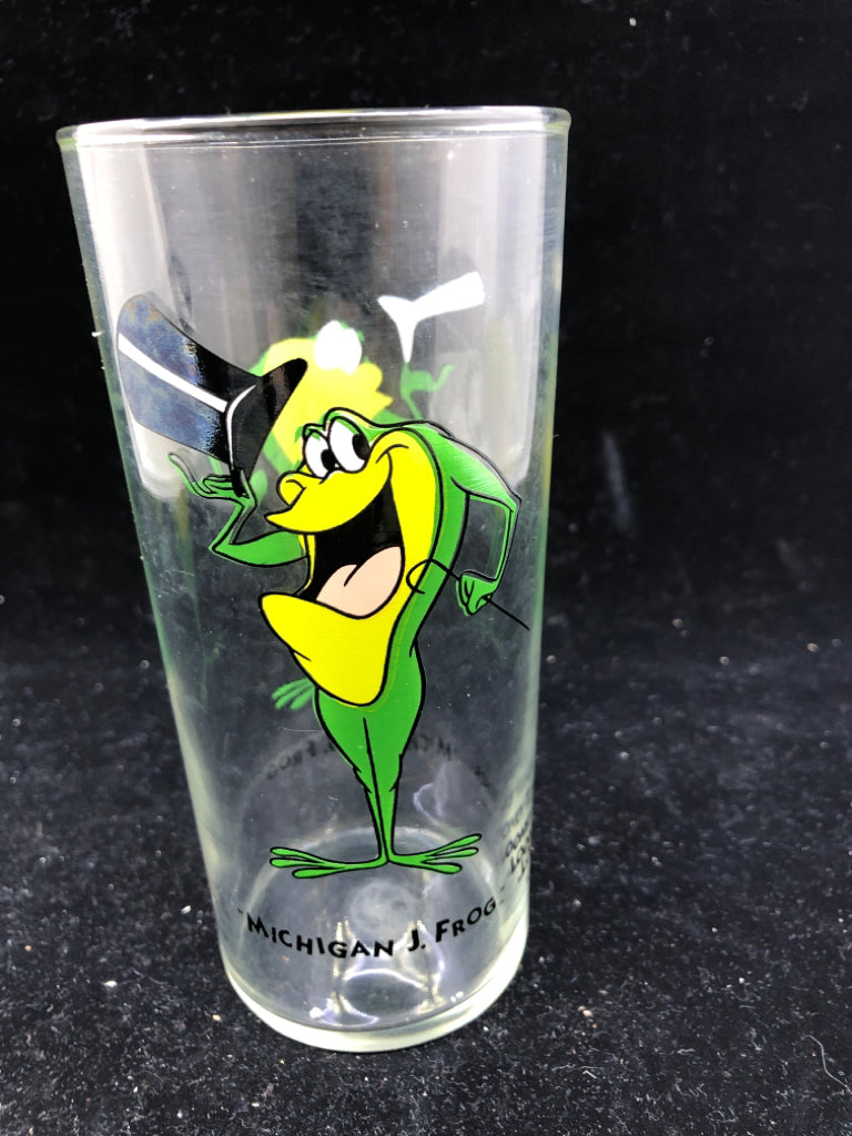 MICHIGAN J FROG DRINKING GLASS.