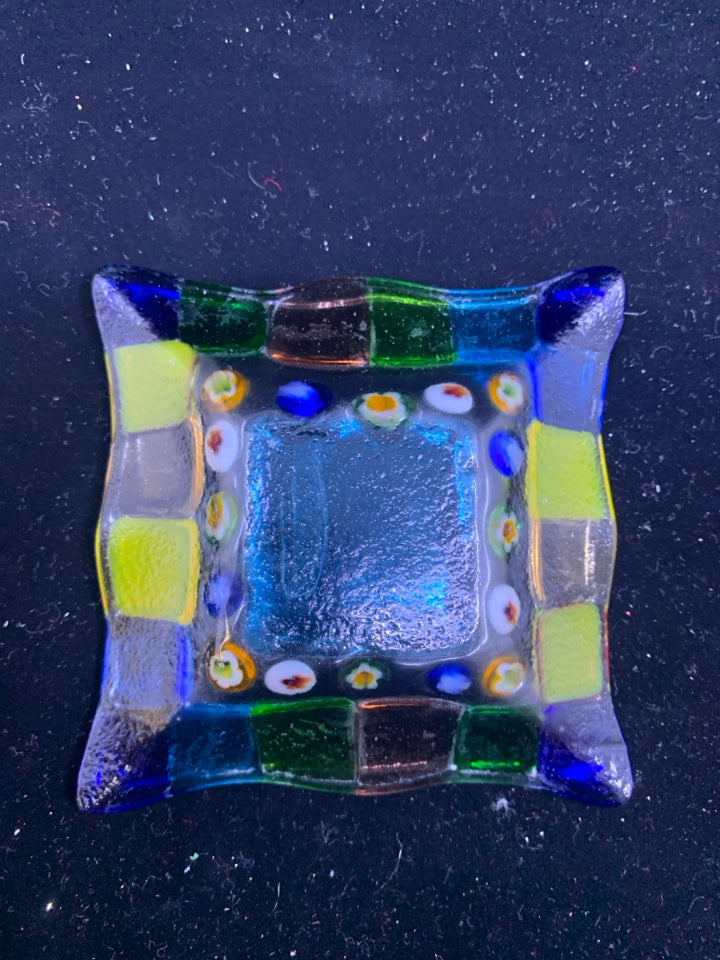 COLORFUL SQUARE JEWELRY DISH.