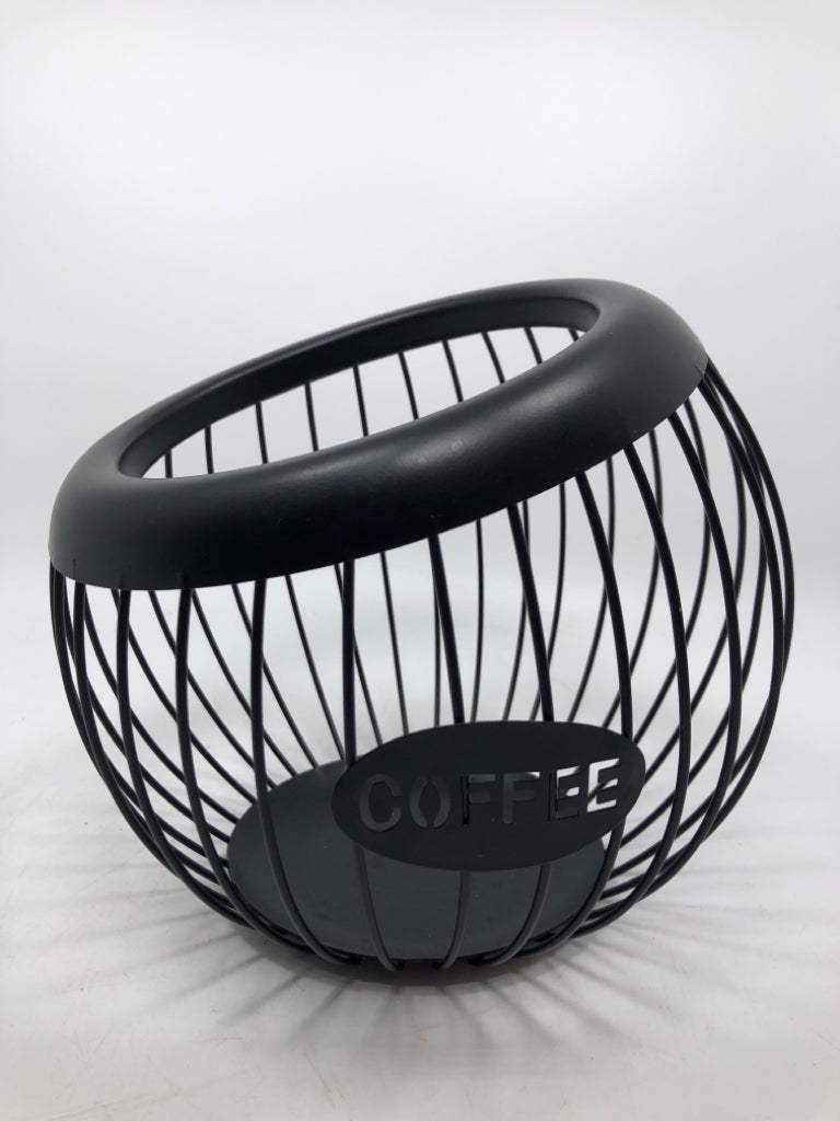 COFFEE POD BLACK METAL BASKET.