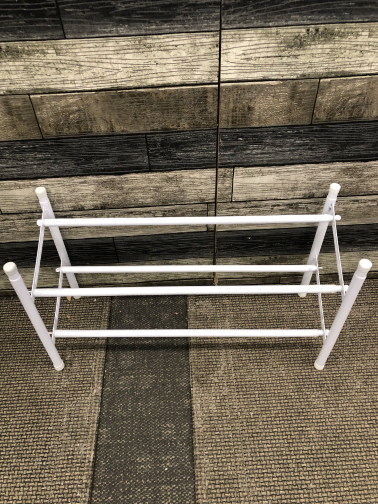 2 TIER METAL WHITE SHOE RACK.