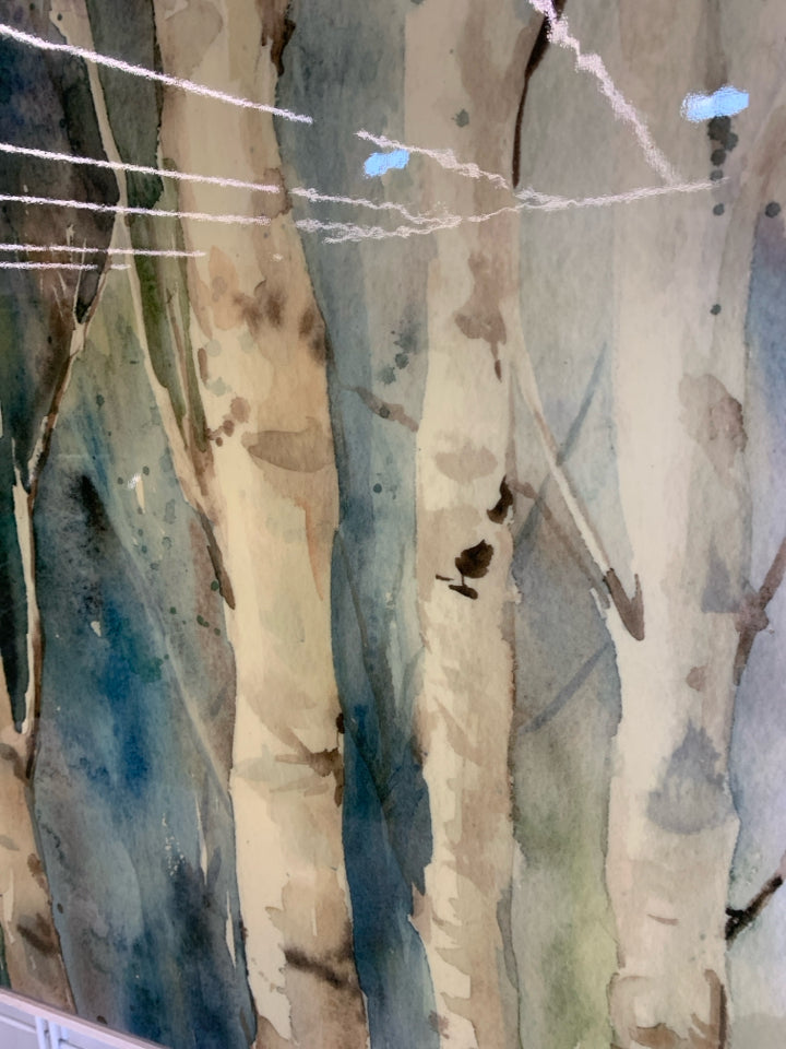 BLUE & BROWN GLOSS CANVAS.